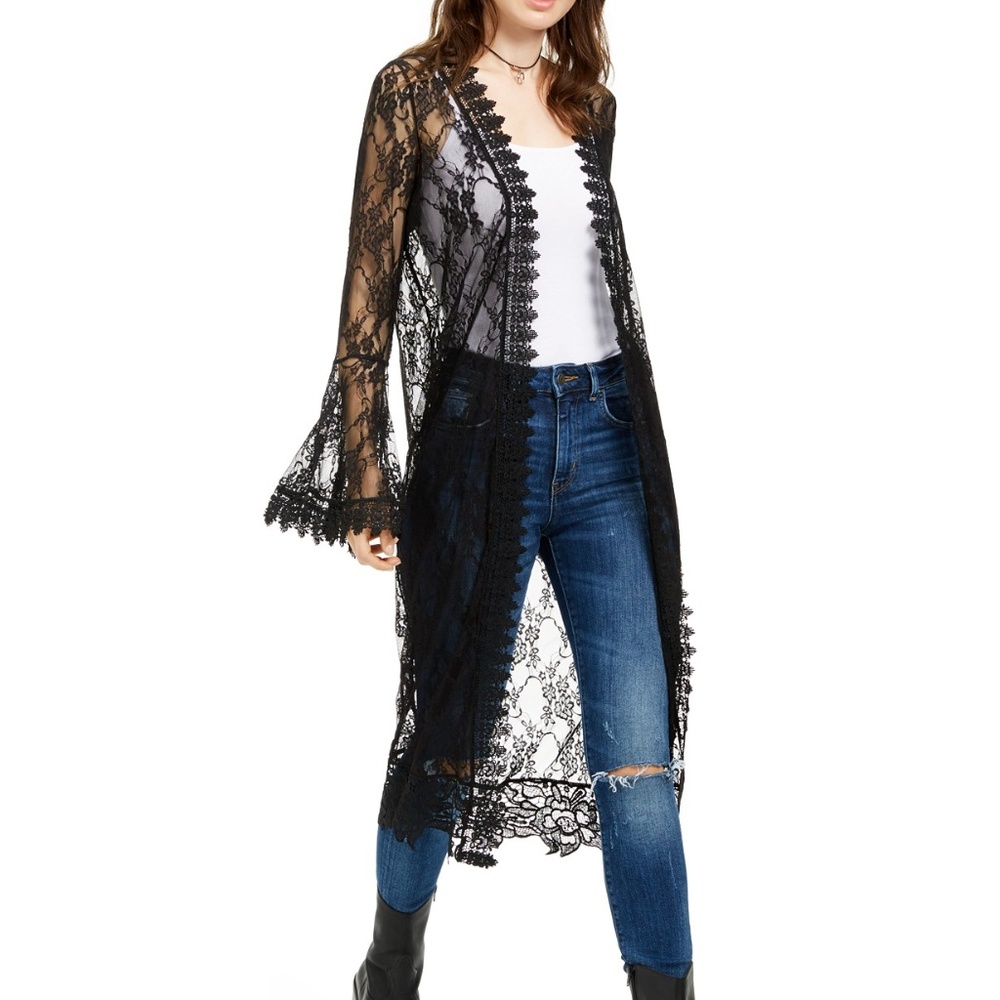 Polly & Esther Juniors' Lace Duster Top